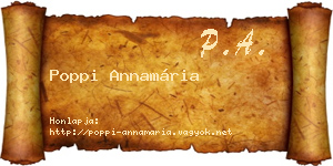 Poppi Annamária névjegykártya